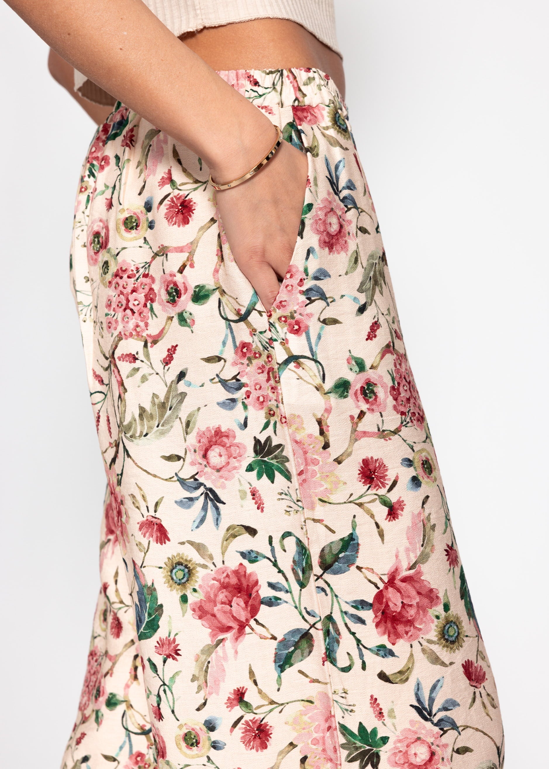 Aurora | Pantalón floral · Beige