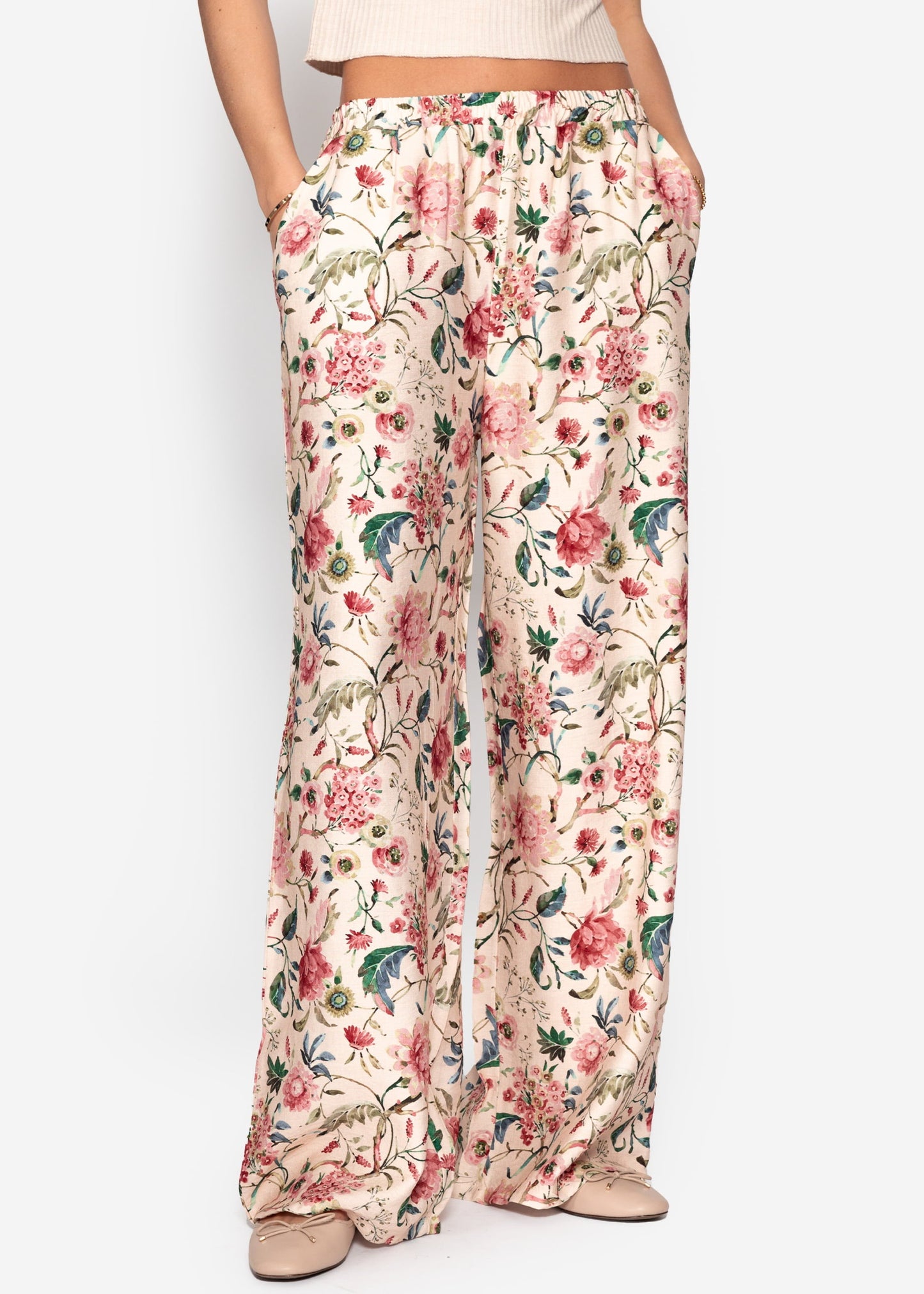 Aurora | Pantalón floral · Beige