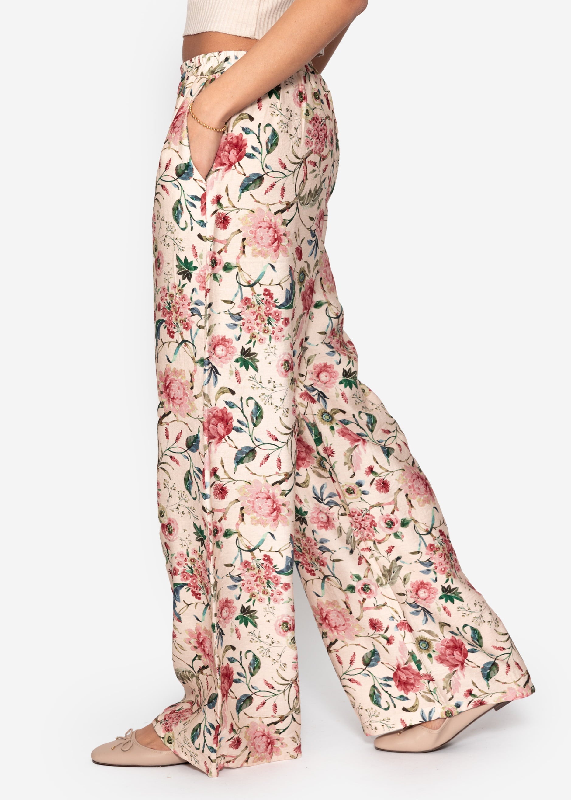 Aurora | Pantalón floral · Beige