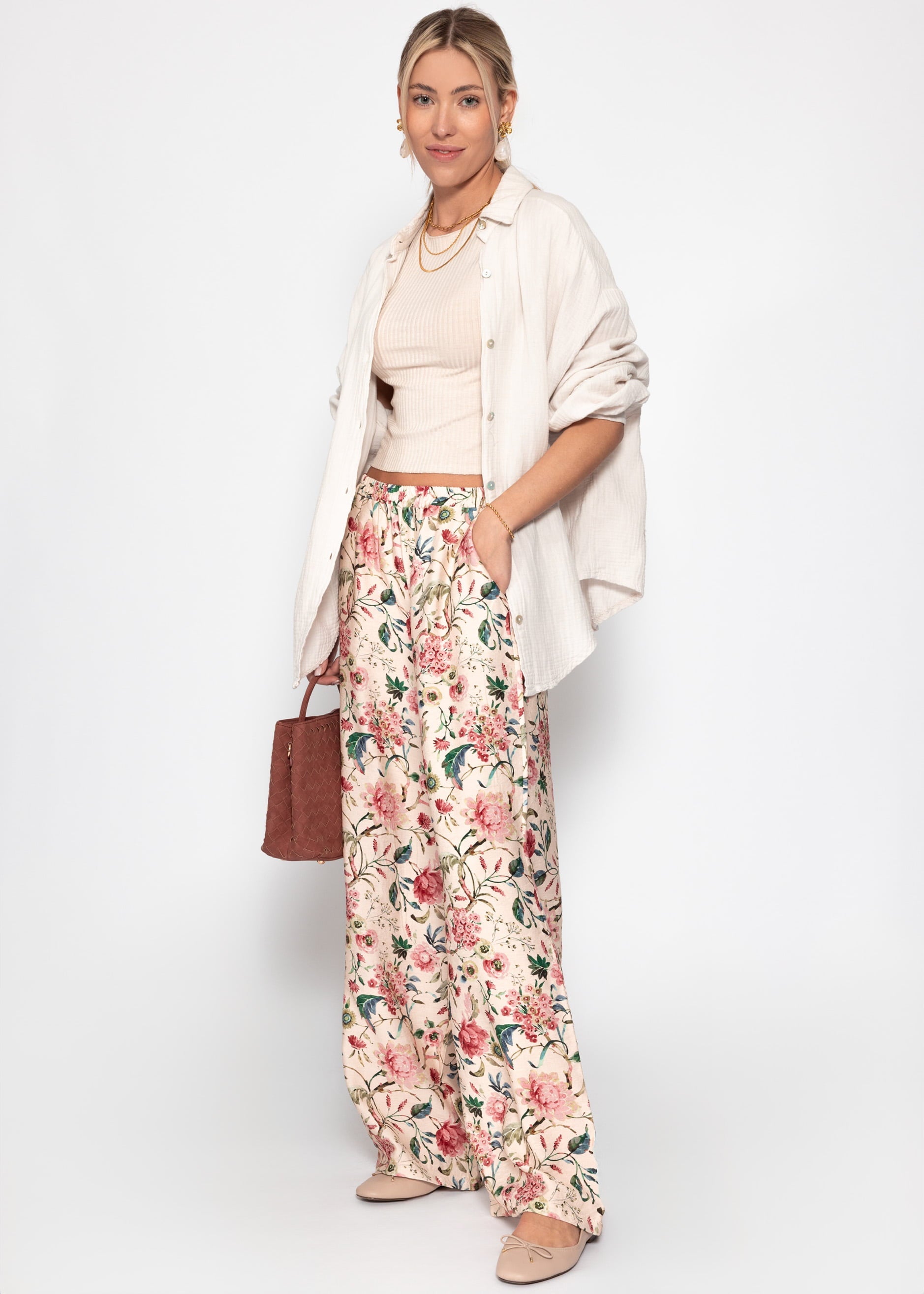 Aurora | Pantalón floral · Beige