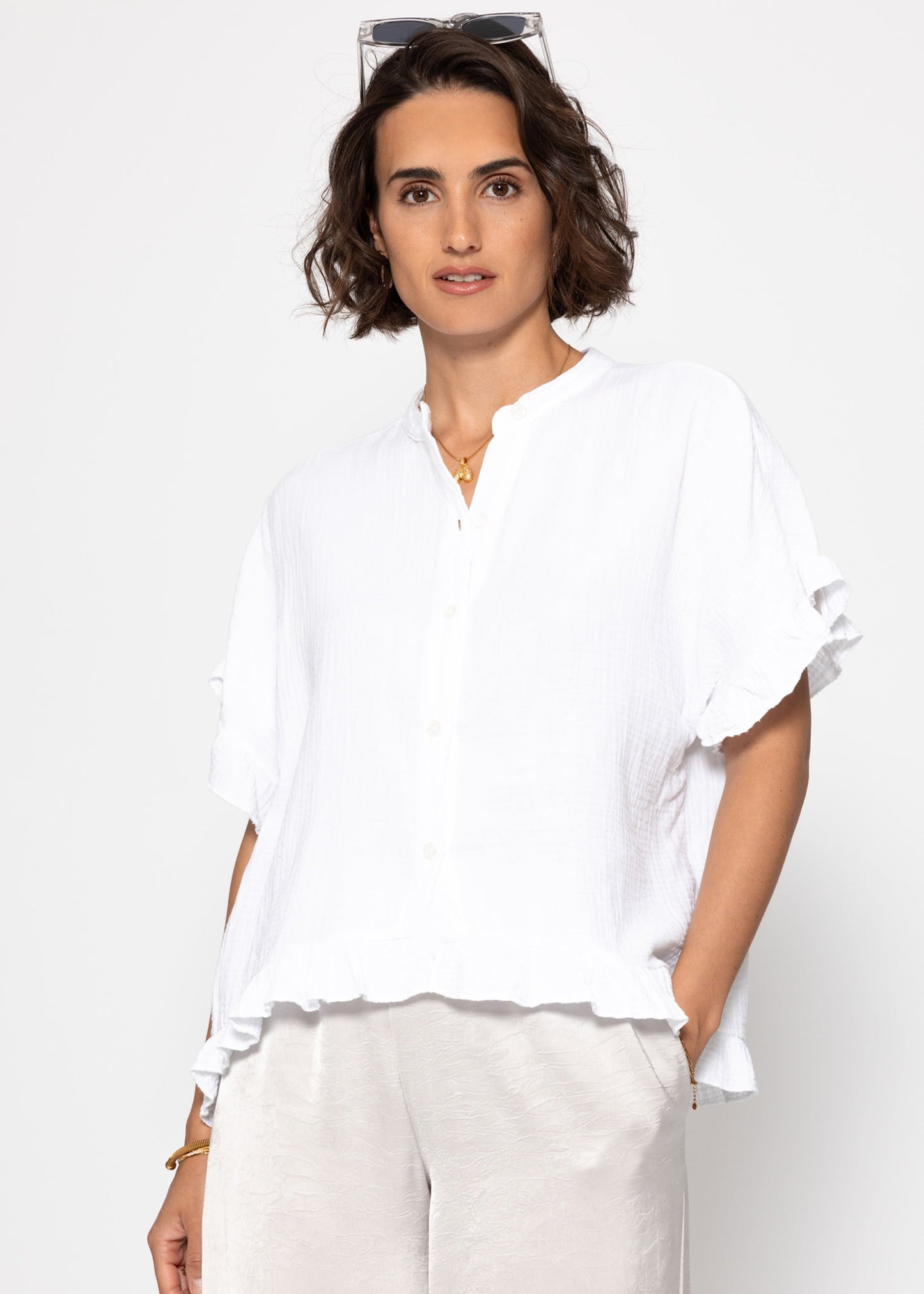 Clea | Blusa de muselina · Blanco
