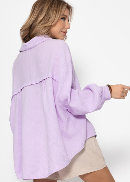 Emma | Blusa oversize de muselina · Lila
