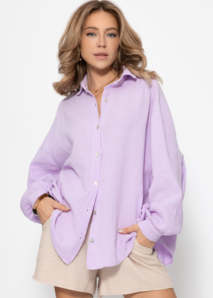 Emma | Blusa oversize de muselina · Lila