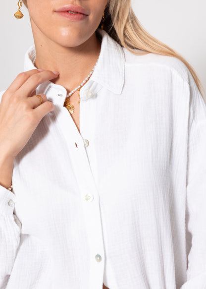 Emma | Blusa oversize de muselina · Blanco