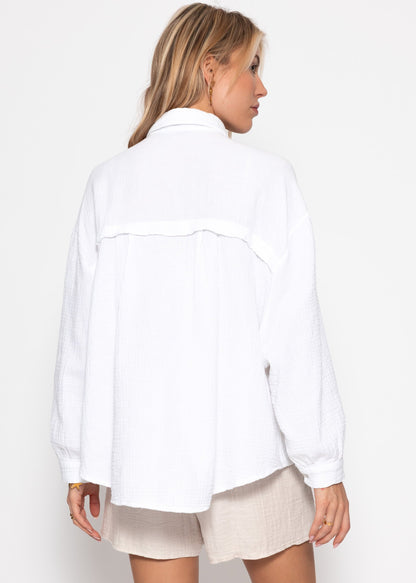 Emma | Blusa oversize de muselina · Blanco