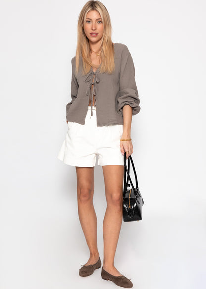 Selene | Blusa de muselina · Taupe