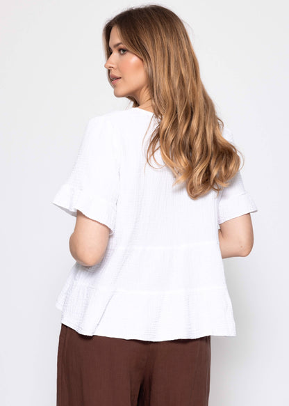 Melania | Top de muselina · Blanco