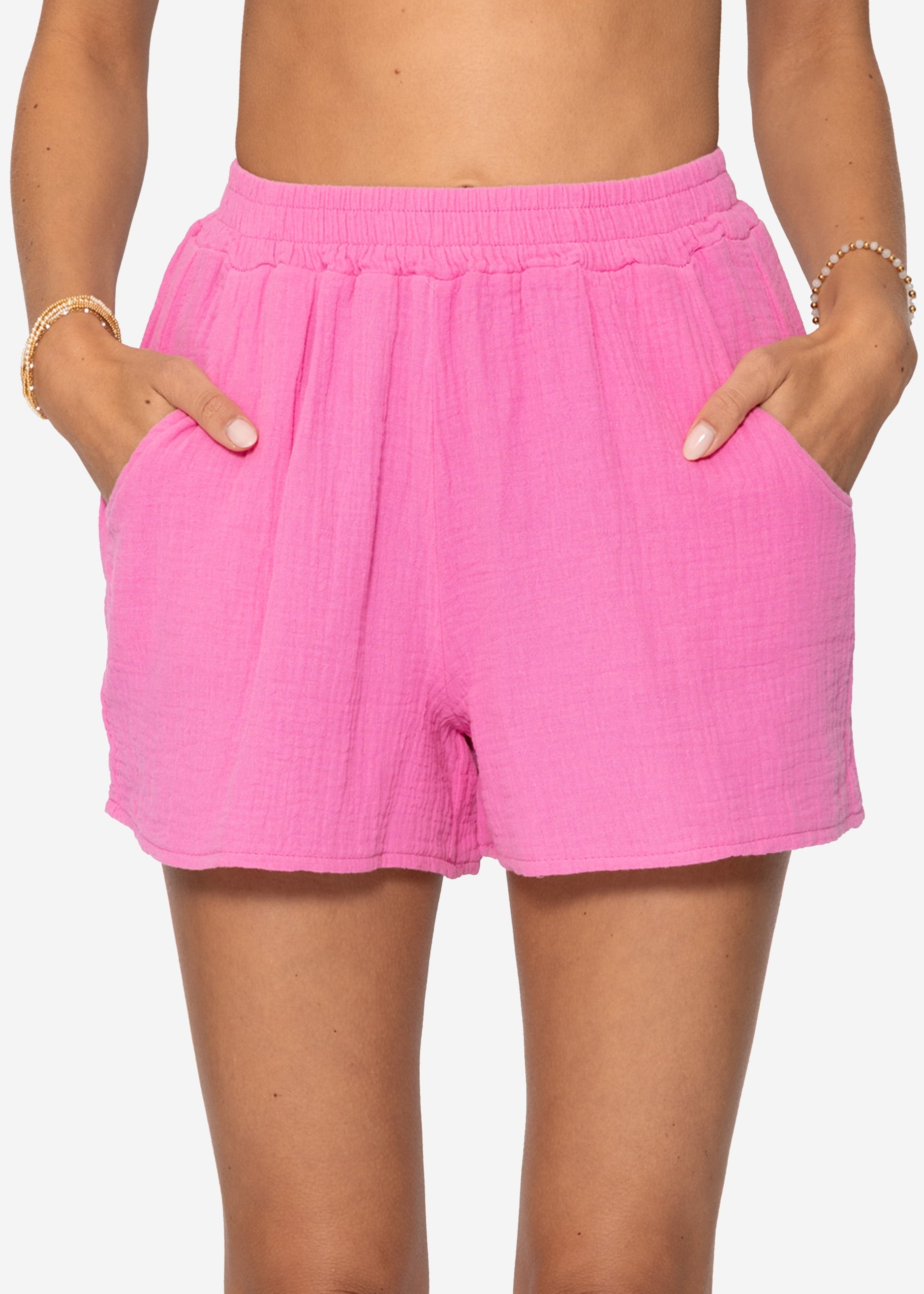 Bianca | Shorts de muselina · Fucsia
