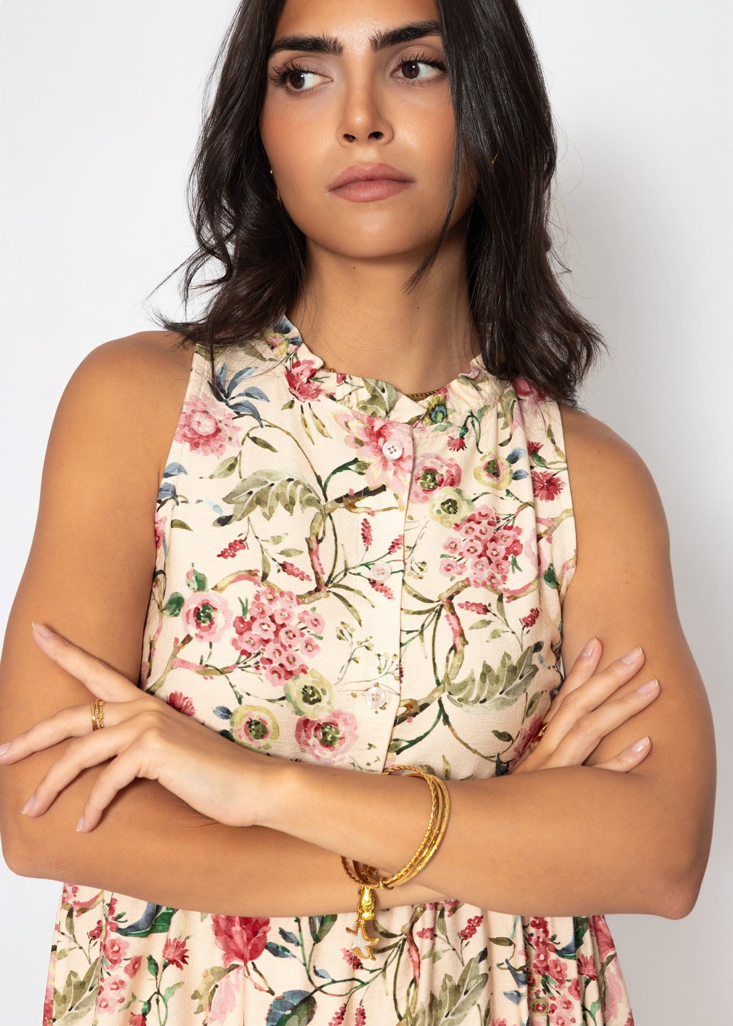 Ofelia | Vestido floral · Beige