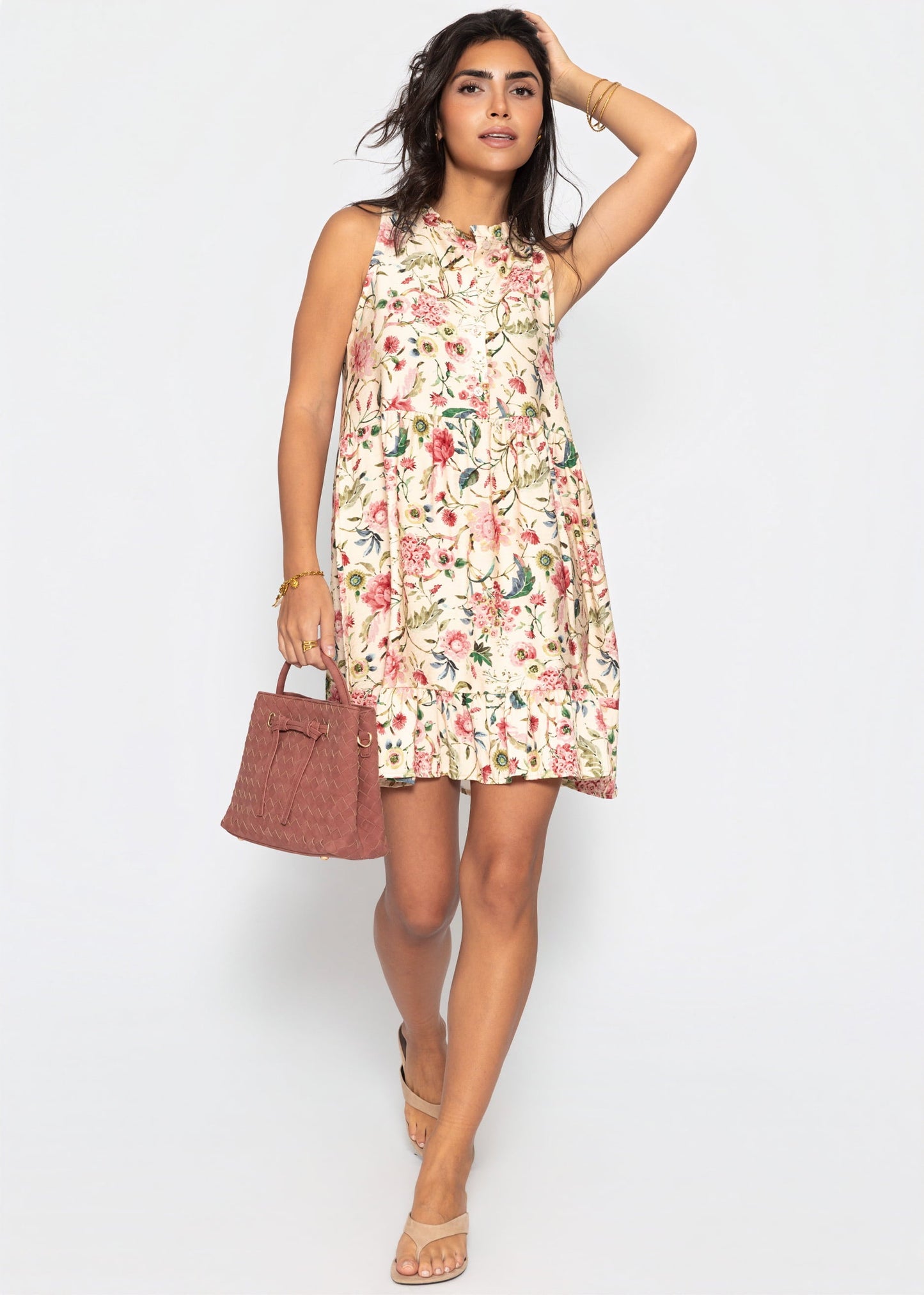 Ofelia | Vestido floral · Beige