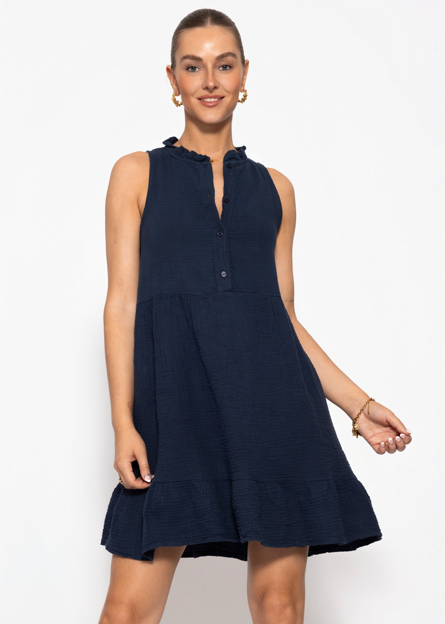 Aina | Vestido de muselina · Azul marino