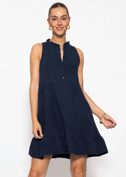 Aina | Vestido de muselina · Azul marino