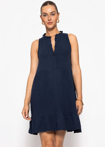 Aina | Vestido de muselina · Azul marino