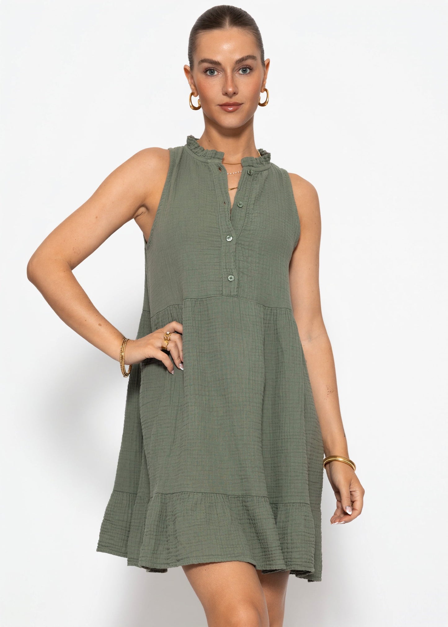 Aina | Vestido de muselina · Caqui