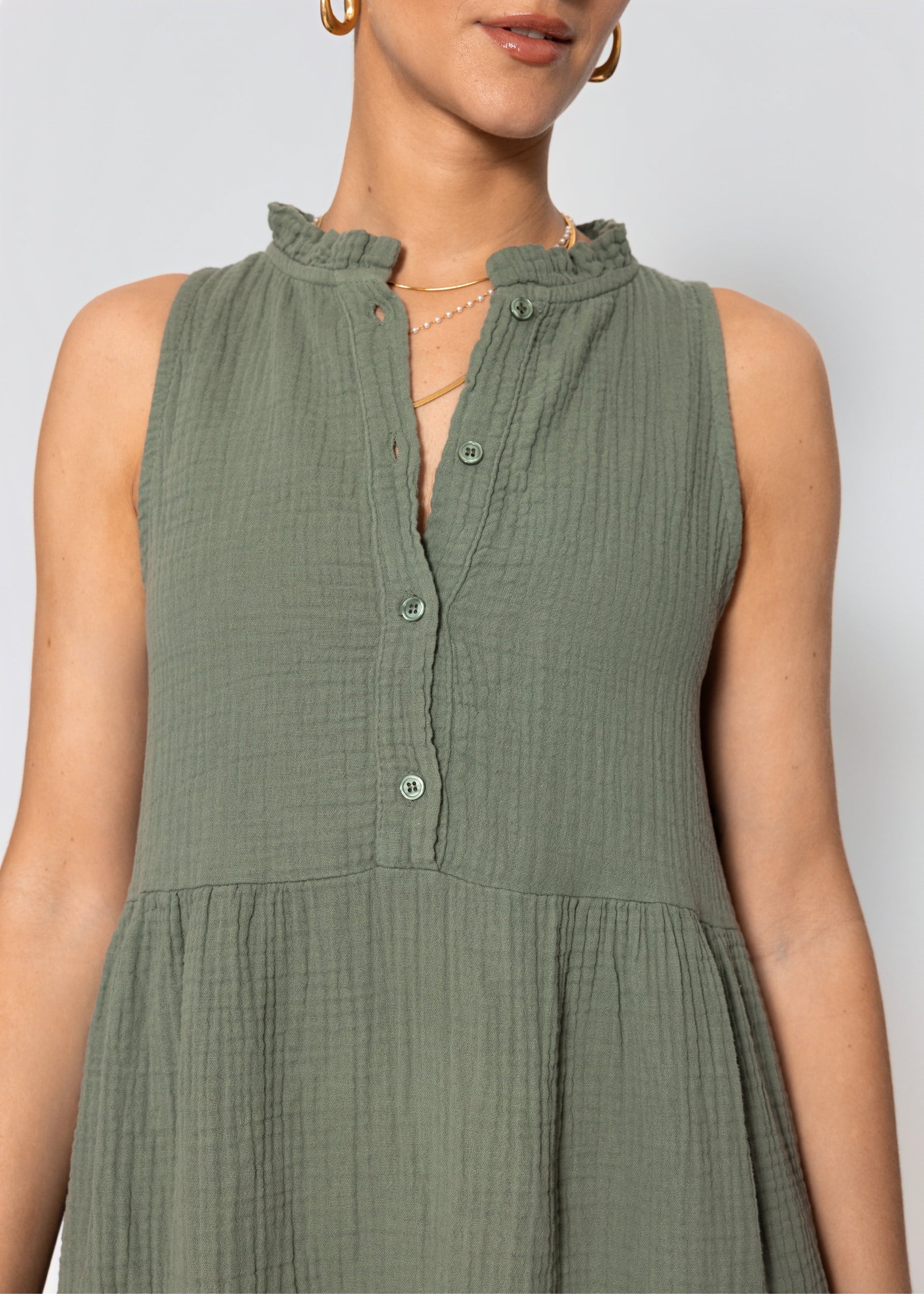 Aina | Vestido de muselina · Caqui