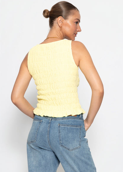 Delfina | Top de muselina · Amarillo mantequilla