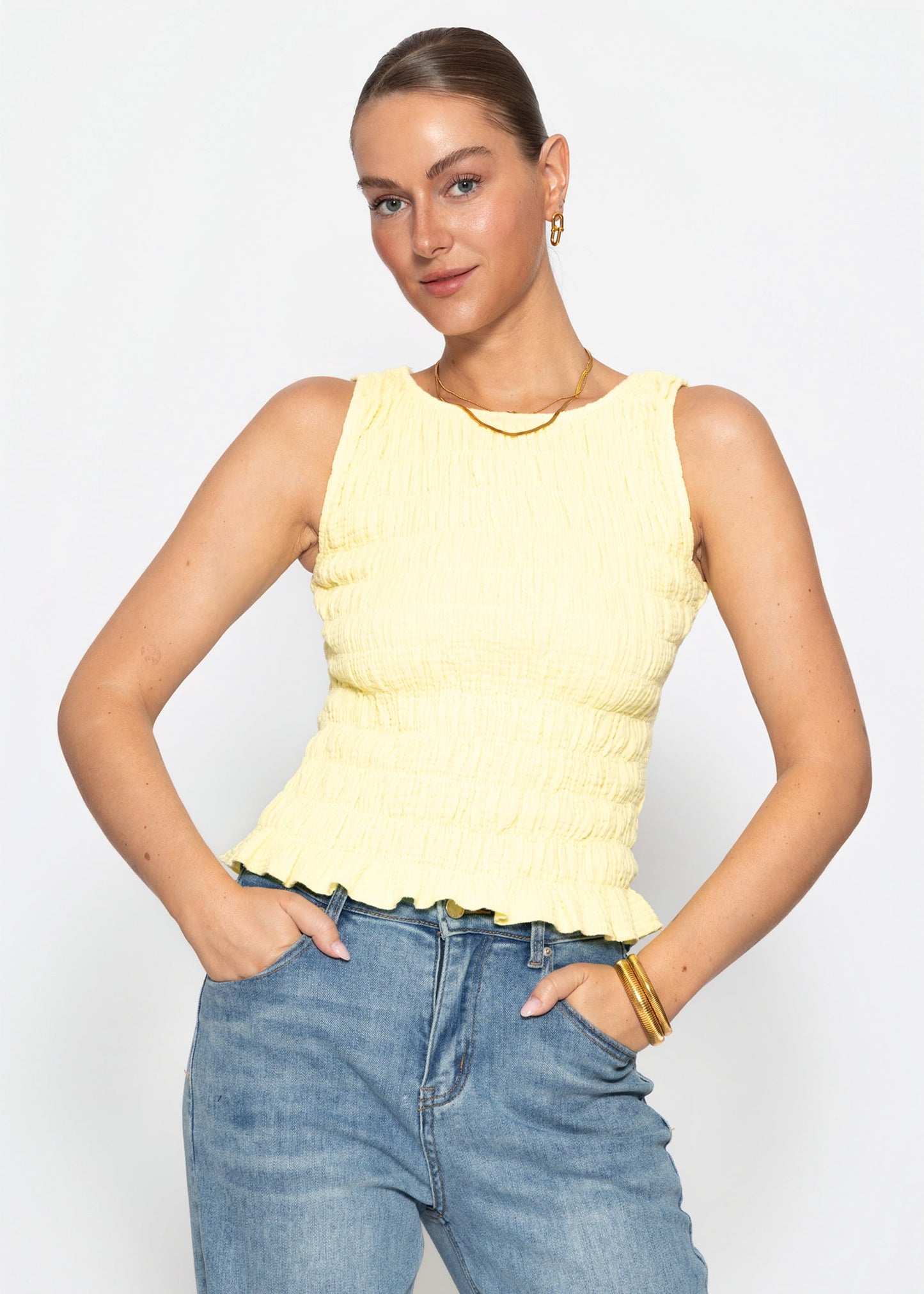 Delfina | Top de muselina · Amarillo mantequilla