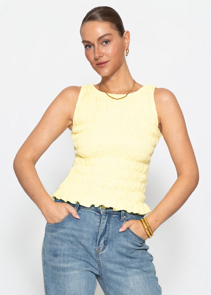 Delfina | Top de muselina · Amarillo mantequilla
