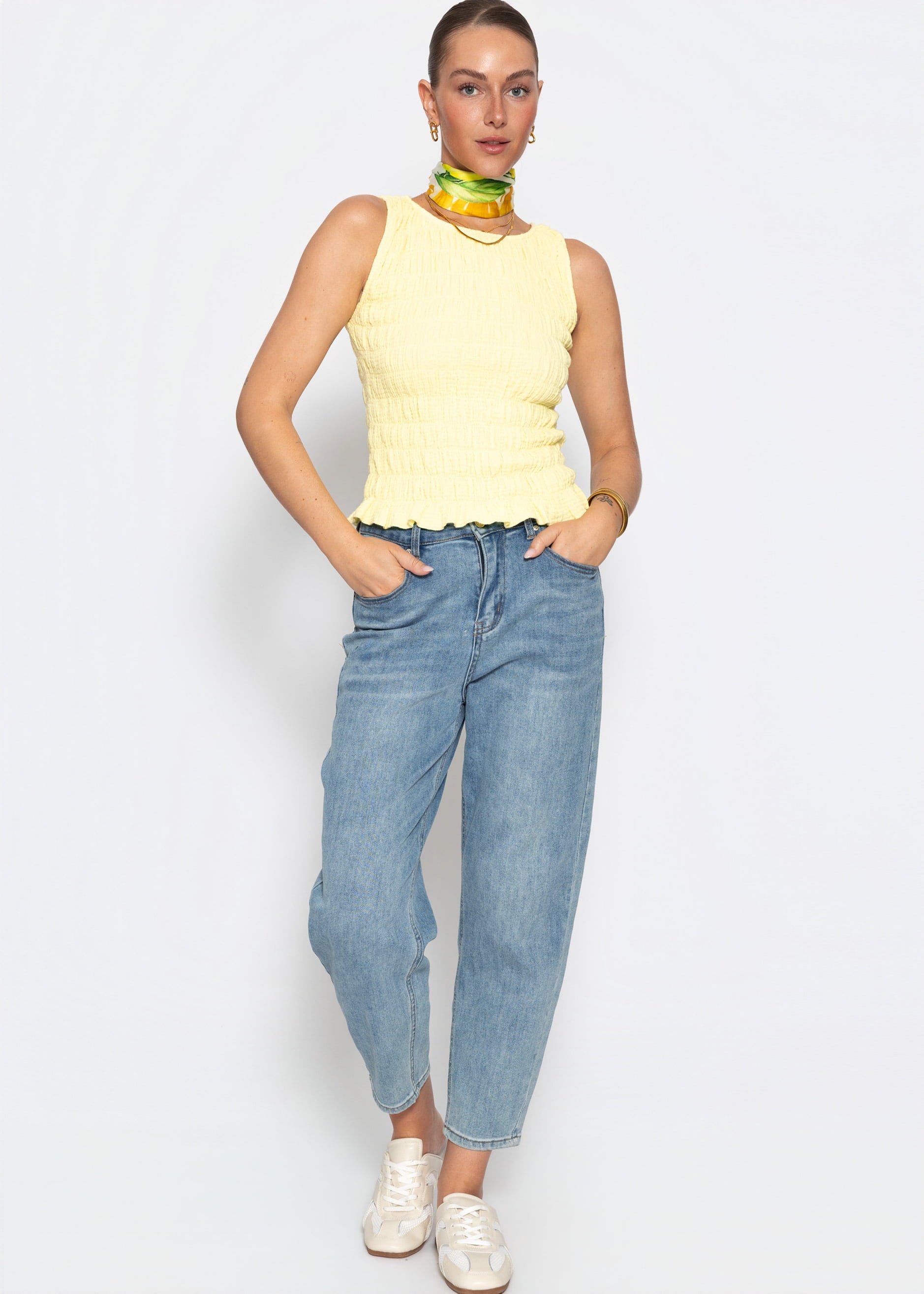 Delfina | Top de muselina · Amarillo mantequilla