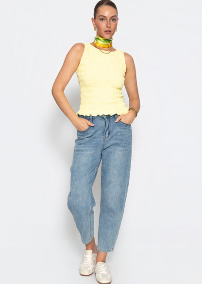 Delfina | Top de muselina · Amarillo mantequilla