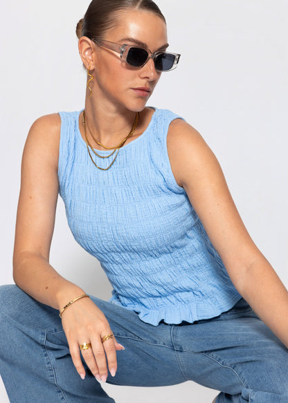 Delfina | Top de muselina · Azul claro