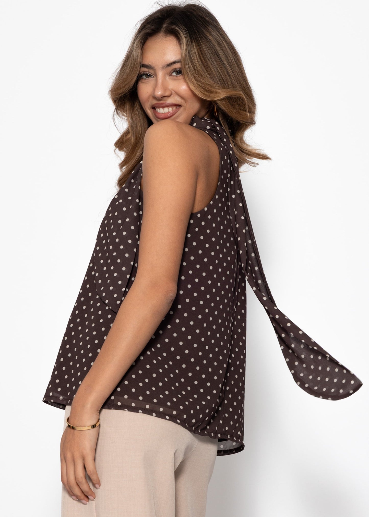 Ligia | Top de lunares · Marrón