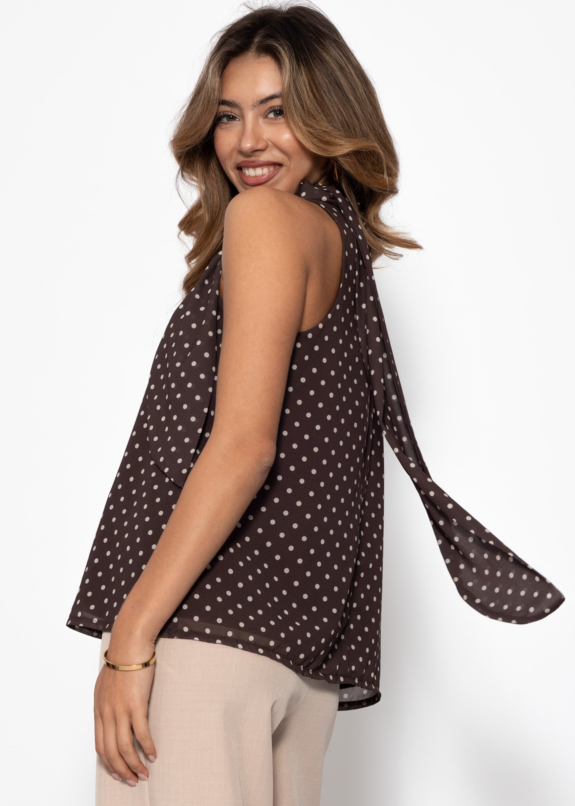 Ligia | Top de lunares · Marrón