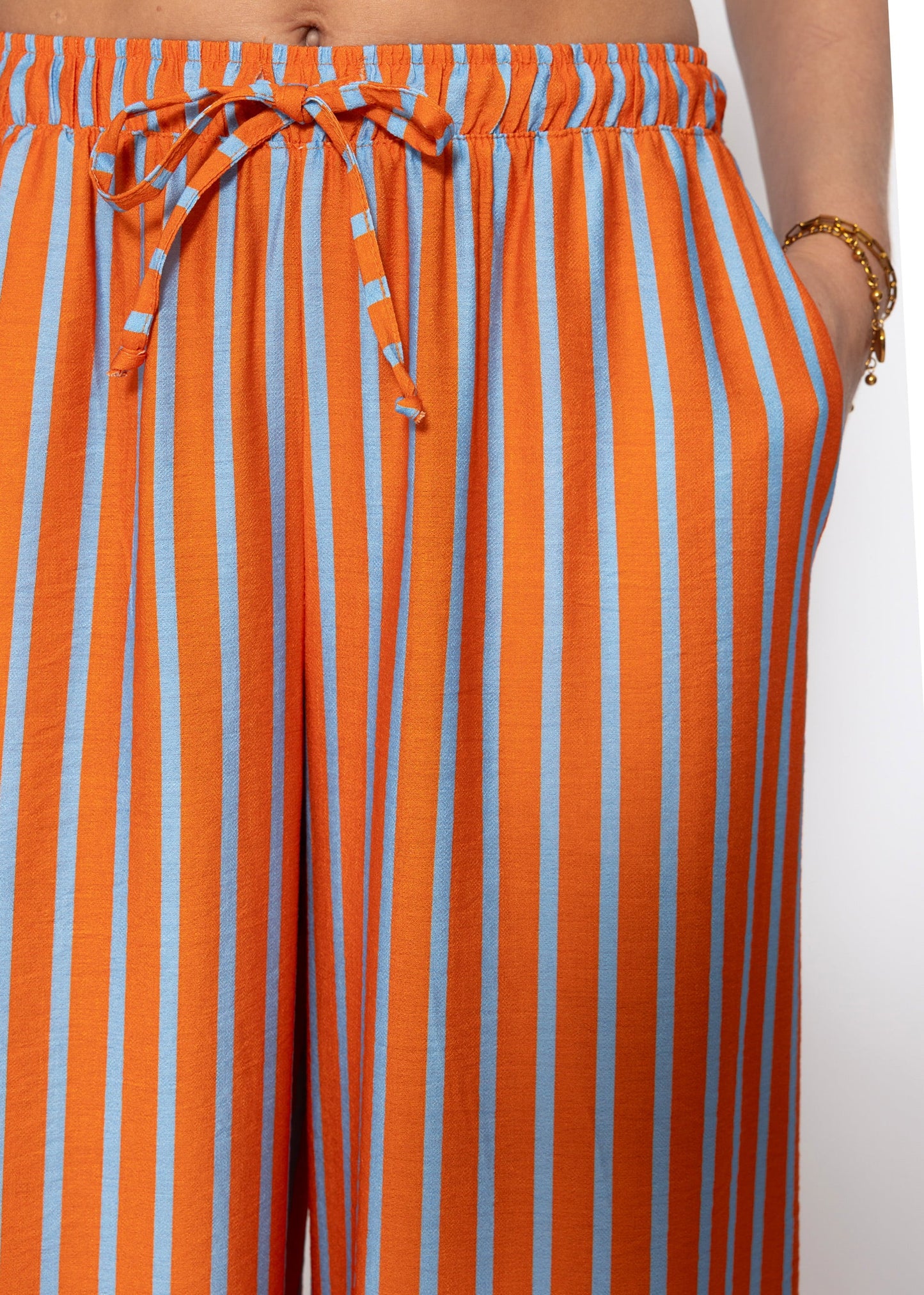 Ariadna | Pantalón a rayas · Naranja