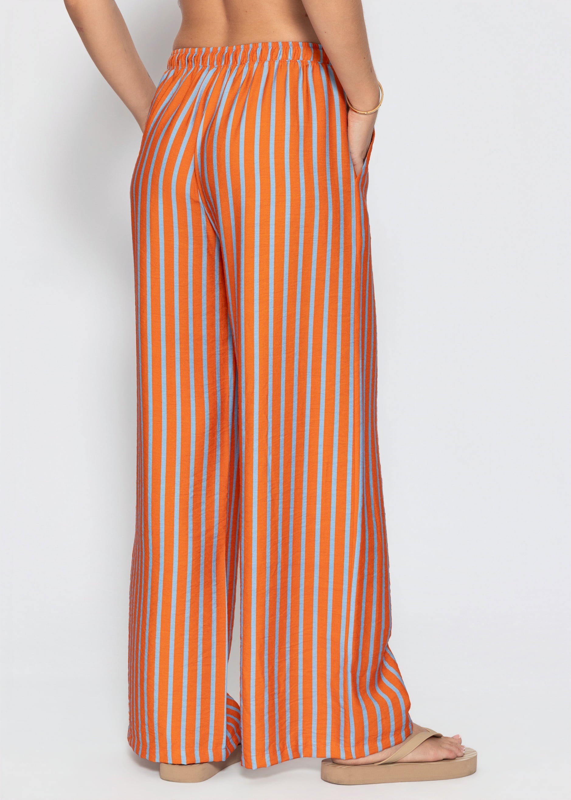 Ariadna | Pantalón a rayas · Naranja