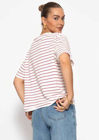 Frida | Camiseta a rayas · Blanco
