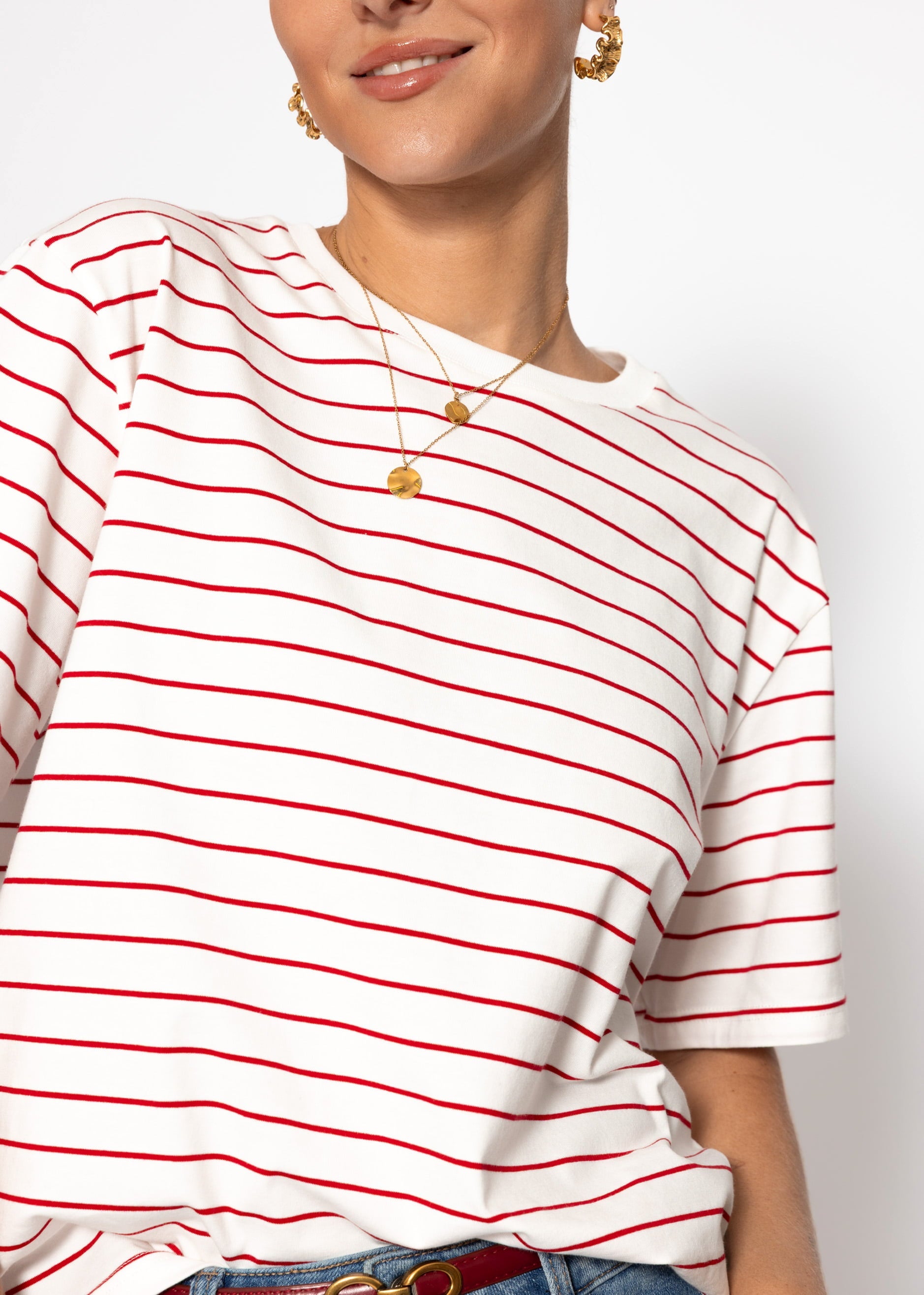 Frida | Camiseta a rayas · Blanco