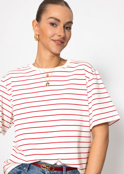 Frida | Camiseta a rayas · Blanco
