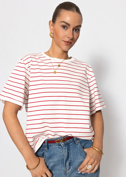 Frida | Camiseta a rayas · Blanco