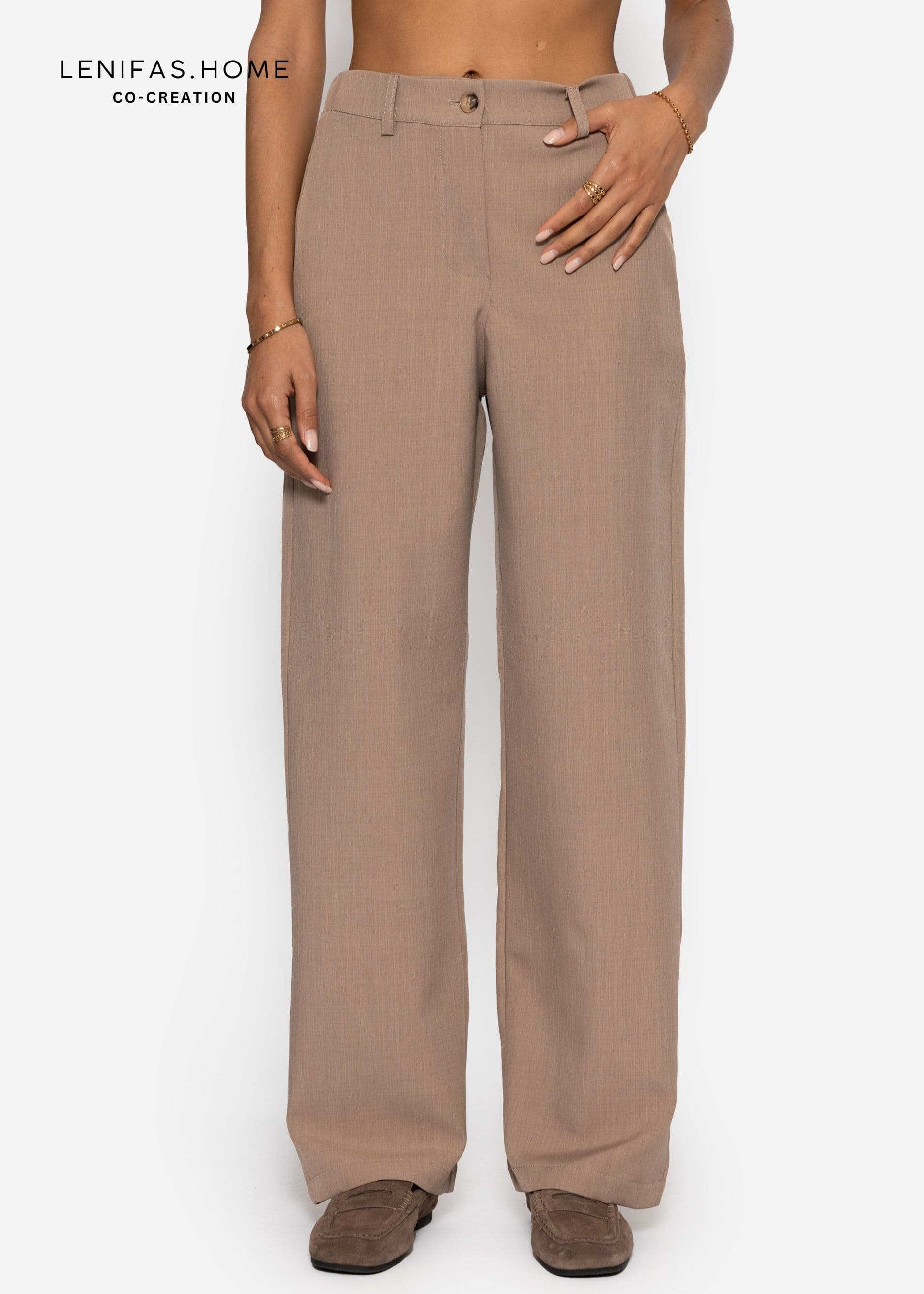 Lucila | Pantalón de talle alto · Beige oscuro