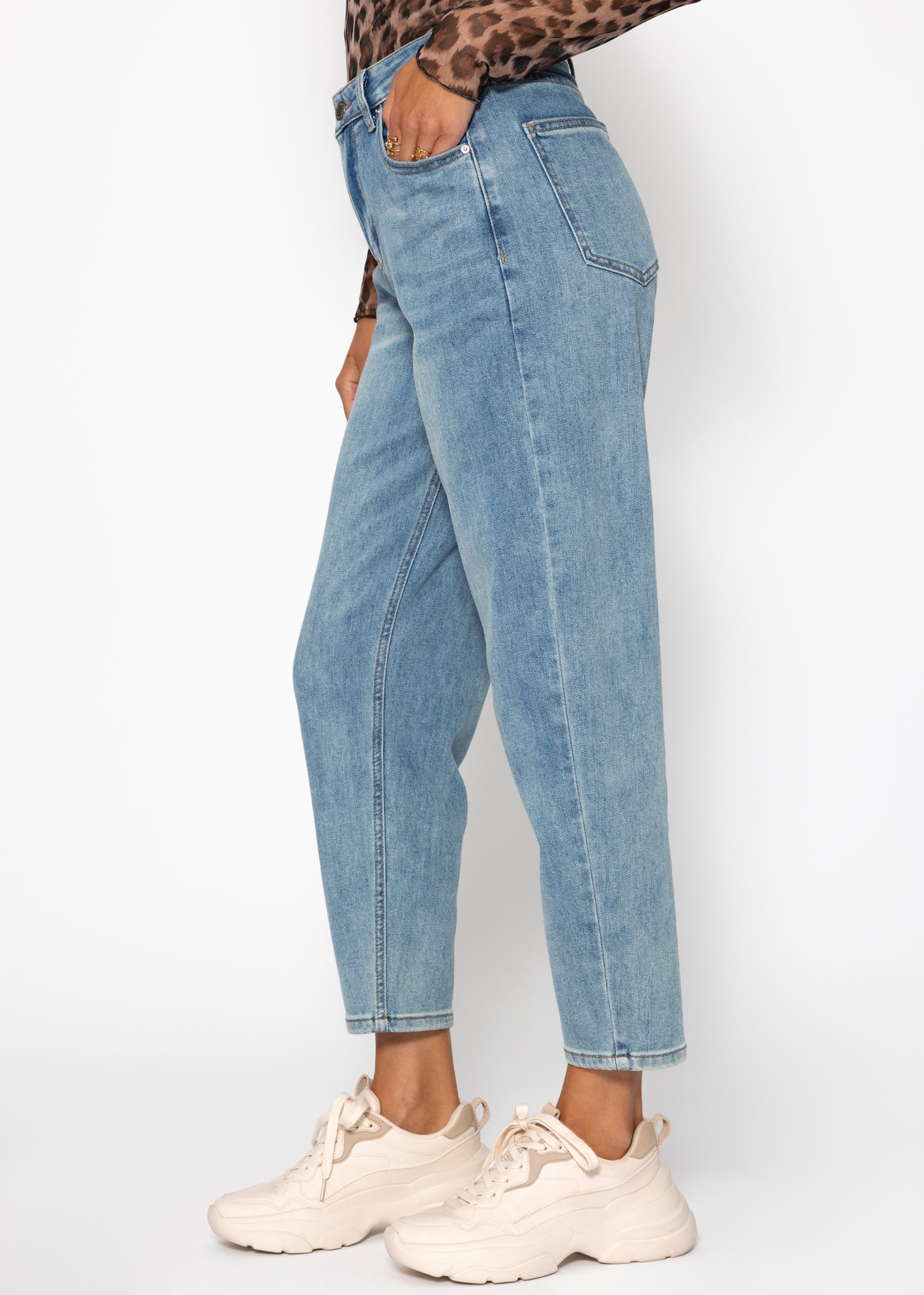 Camila | Vaqueros de talle alto · Azul