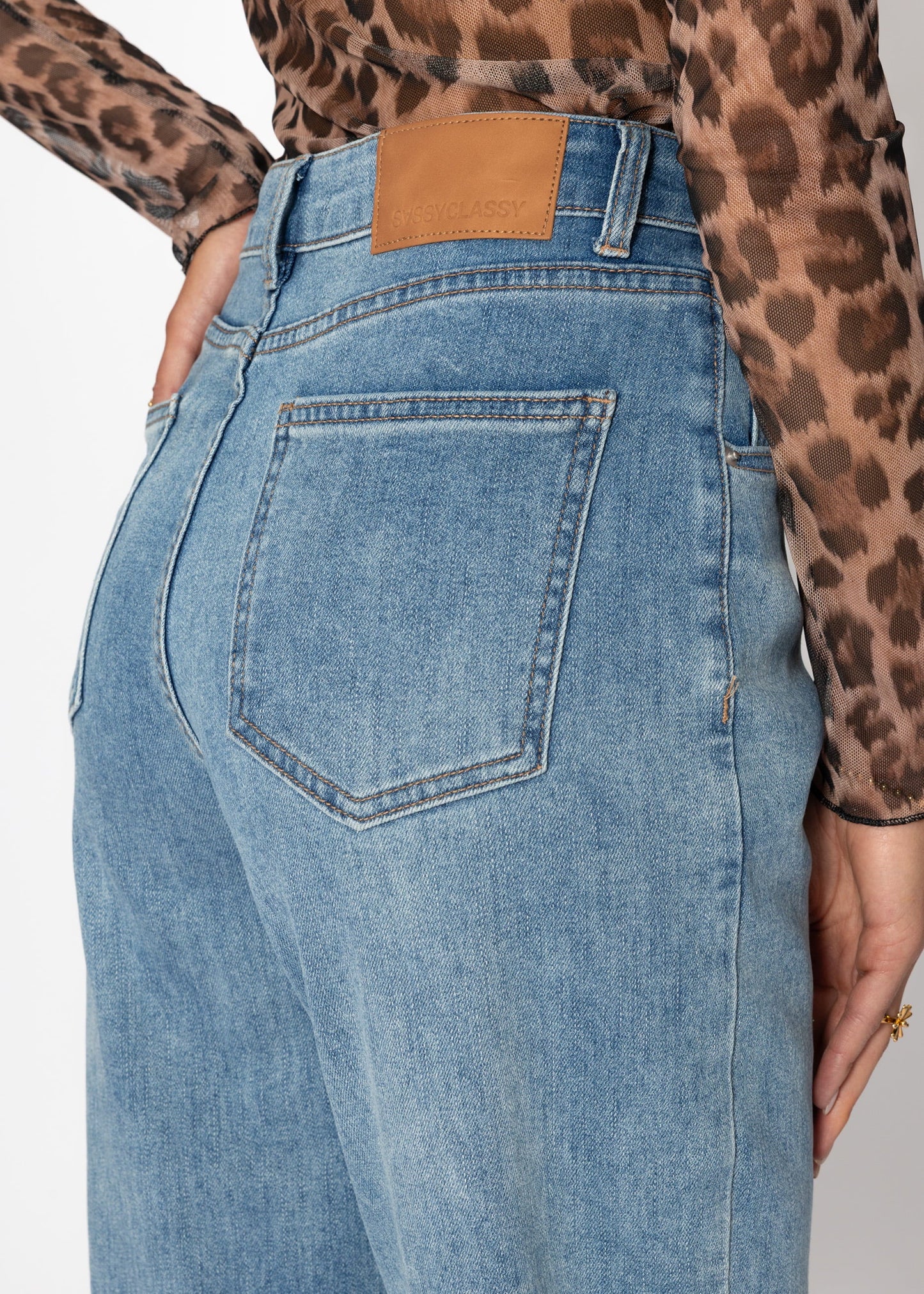 Camila | Vaqueros de talle alto · Azul