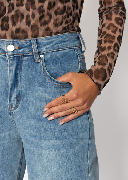 Camila | Vaqueros de talle alto · Azul