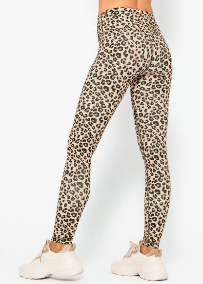 Nora | Leggings deportivos estampado leopardo · Beige