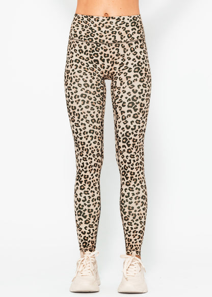 Nora | Leggings deportivos estampado leopardo · Beige