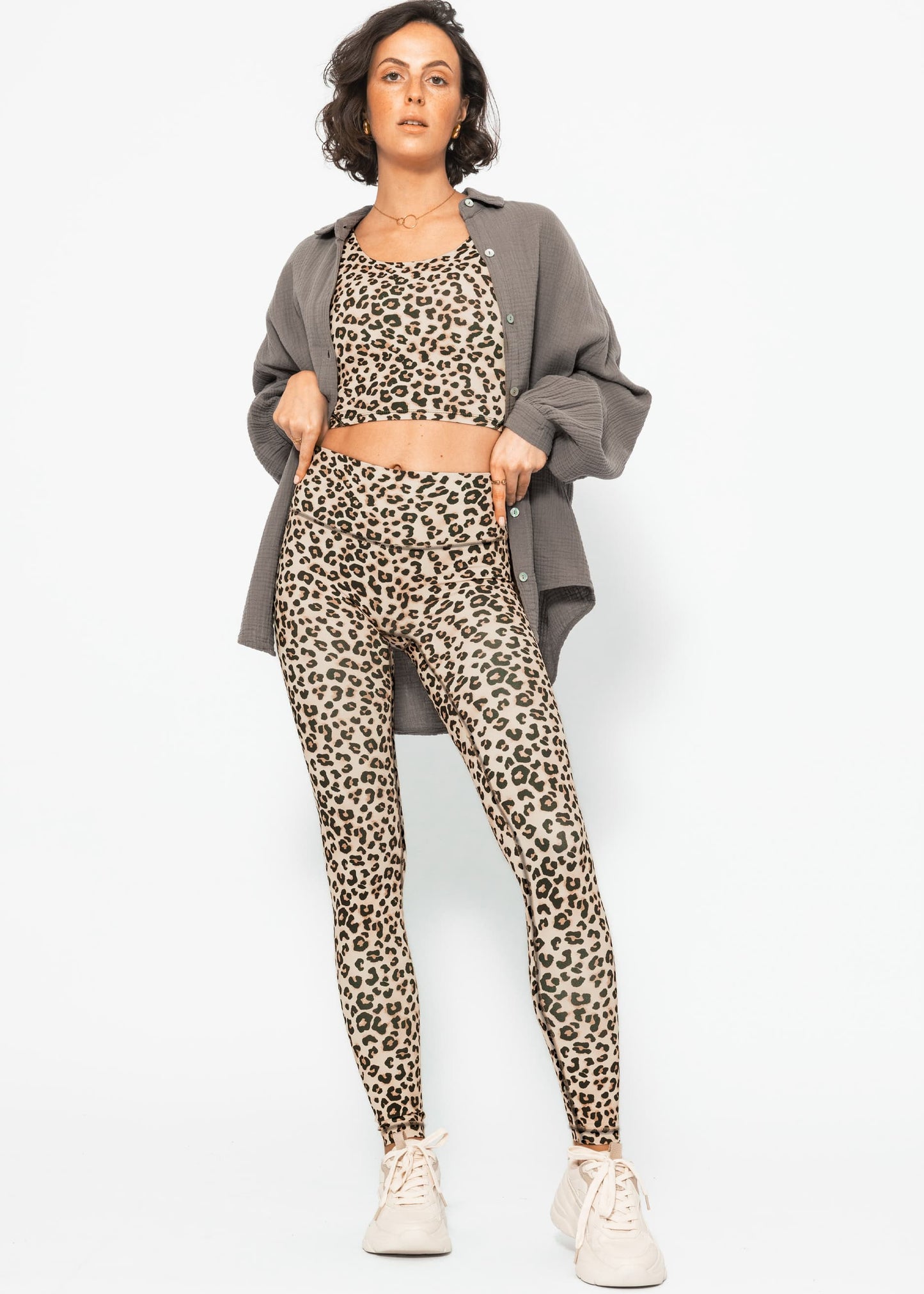 Nora | Leggings deportivos estampado leopardo · Beige
