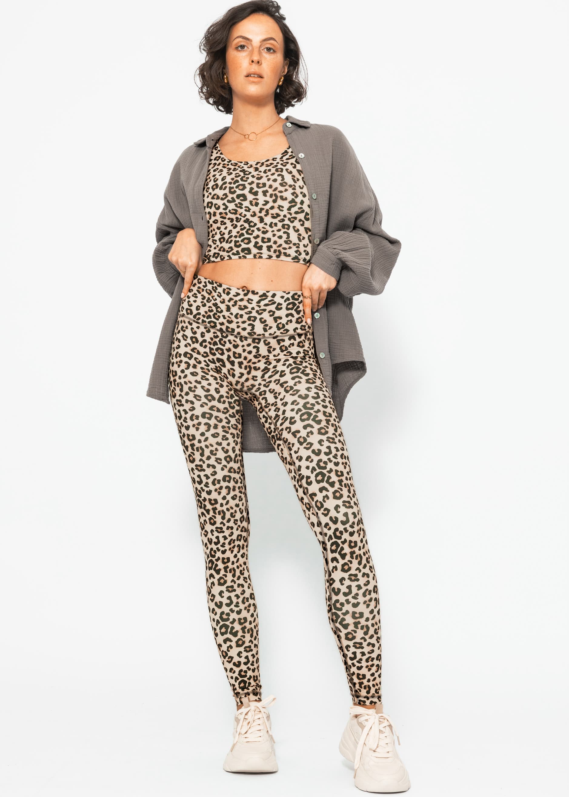 Nora | Leggings deportivos estampado leopardo · Beige