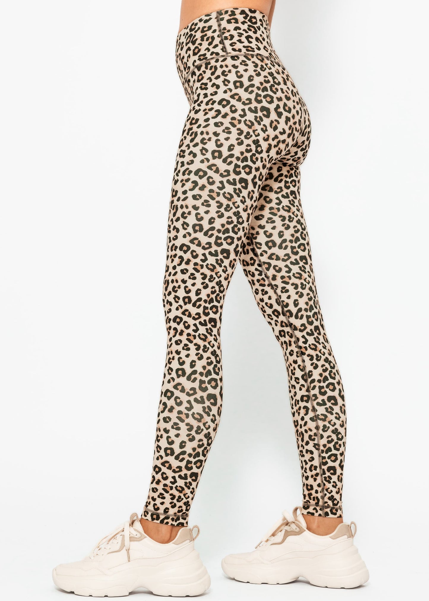 Nora | Leggings deportivos estampado leopardo · Beige