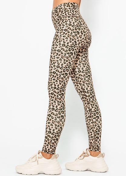 Nora | Leggings deportivos estampado leopardo · Beige