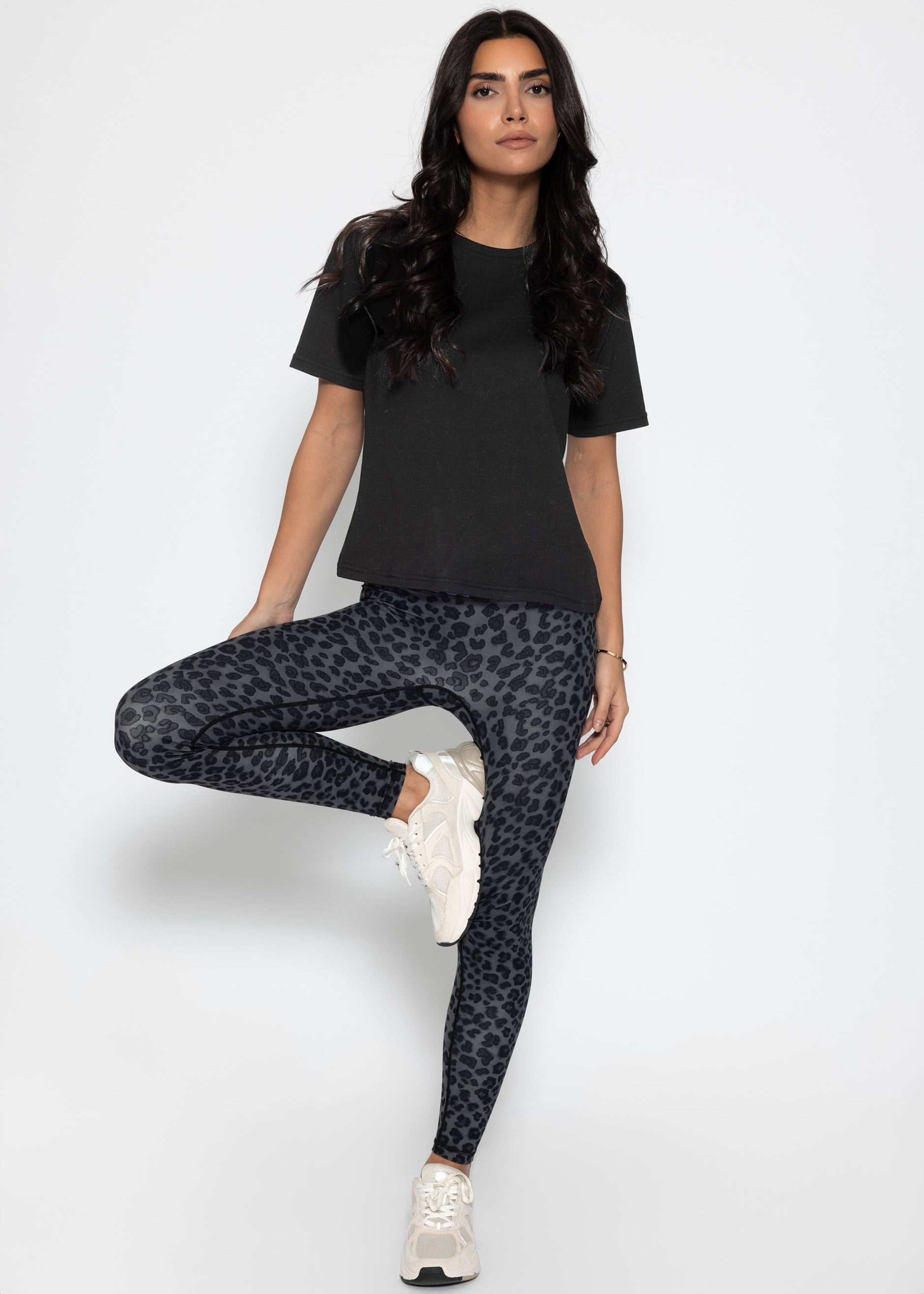 Nora | Leggings deportivos estampado leopardo · Gris
