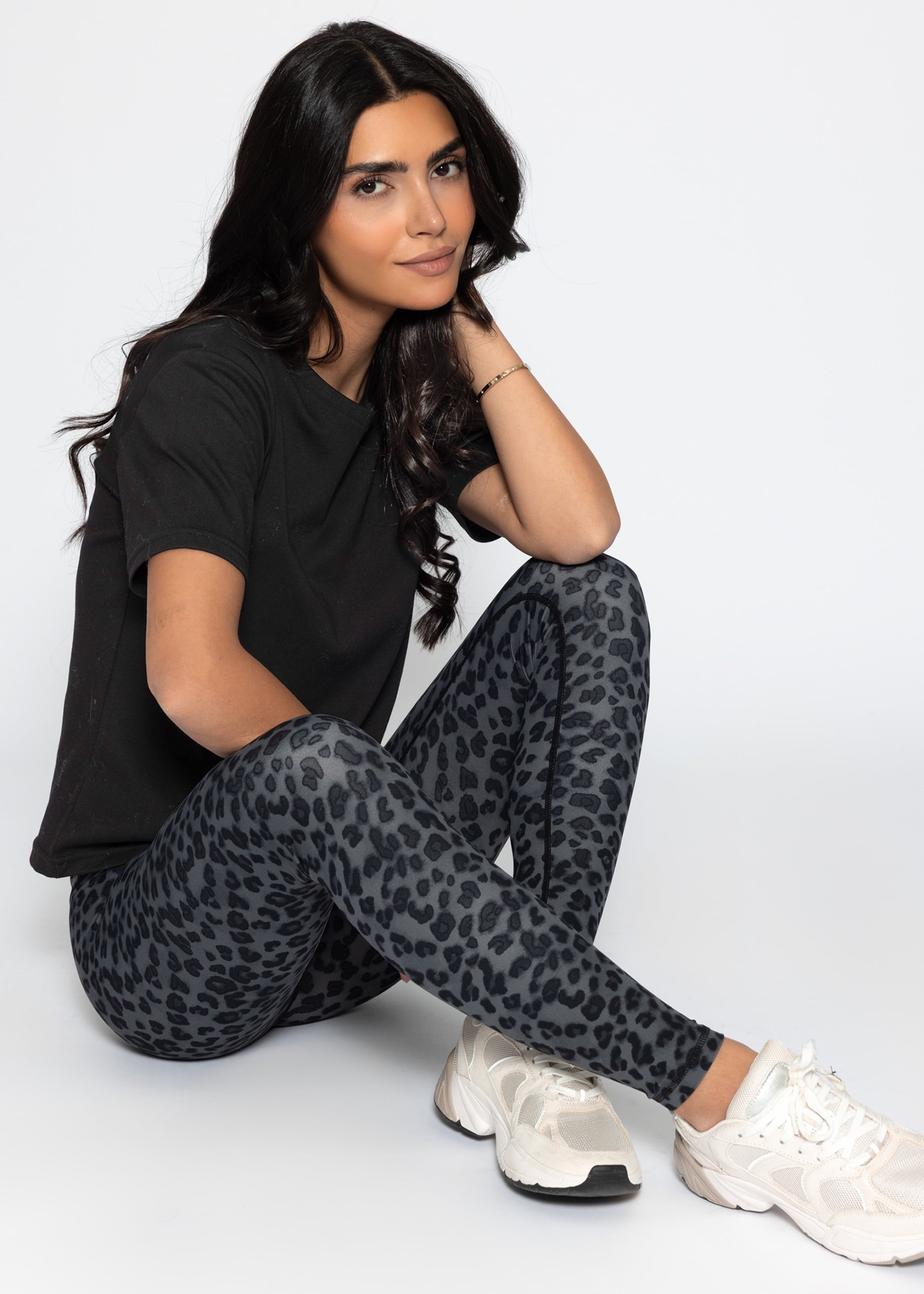 Nora | Leggings deportivos estampado leopardo · Gris