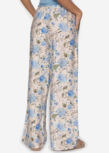 Aurora | Pantalón floral · Beige y azul