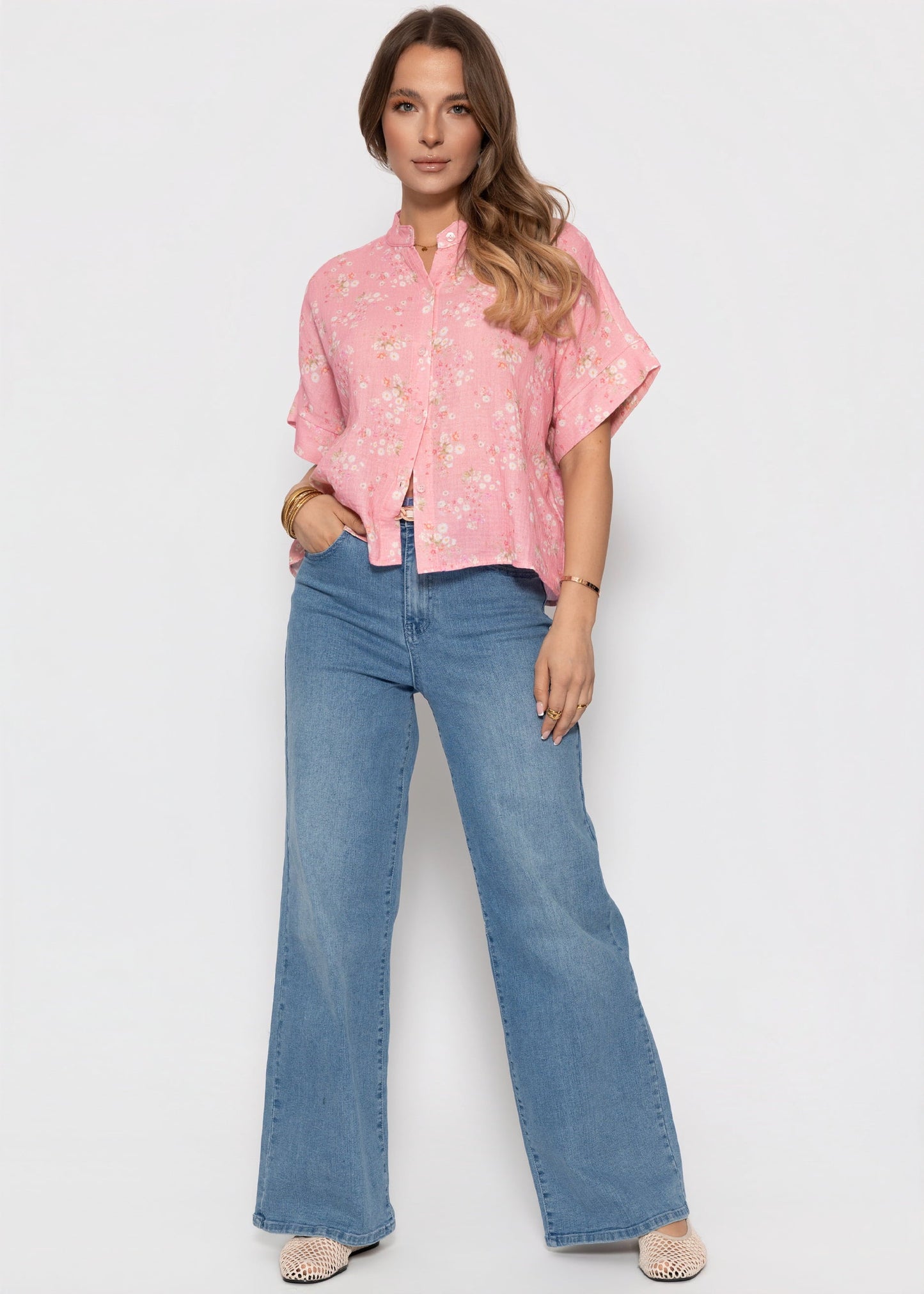 Cayetana | Blusa de muselina floral · Rosa