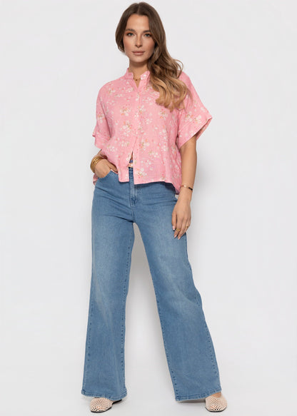 Cayetana | Blusa de muselina floral · Rosa
