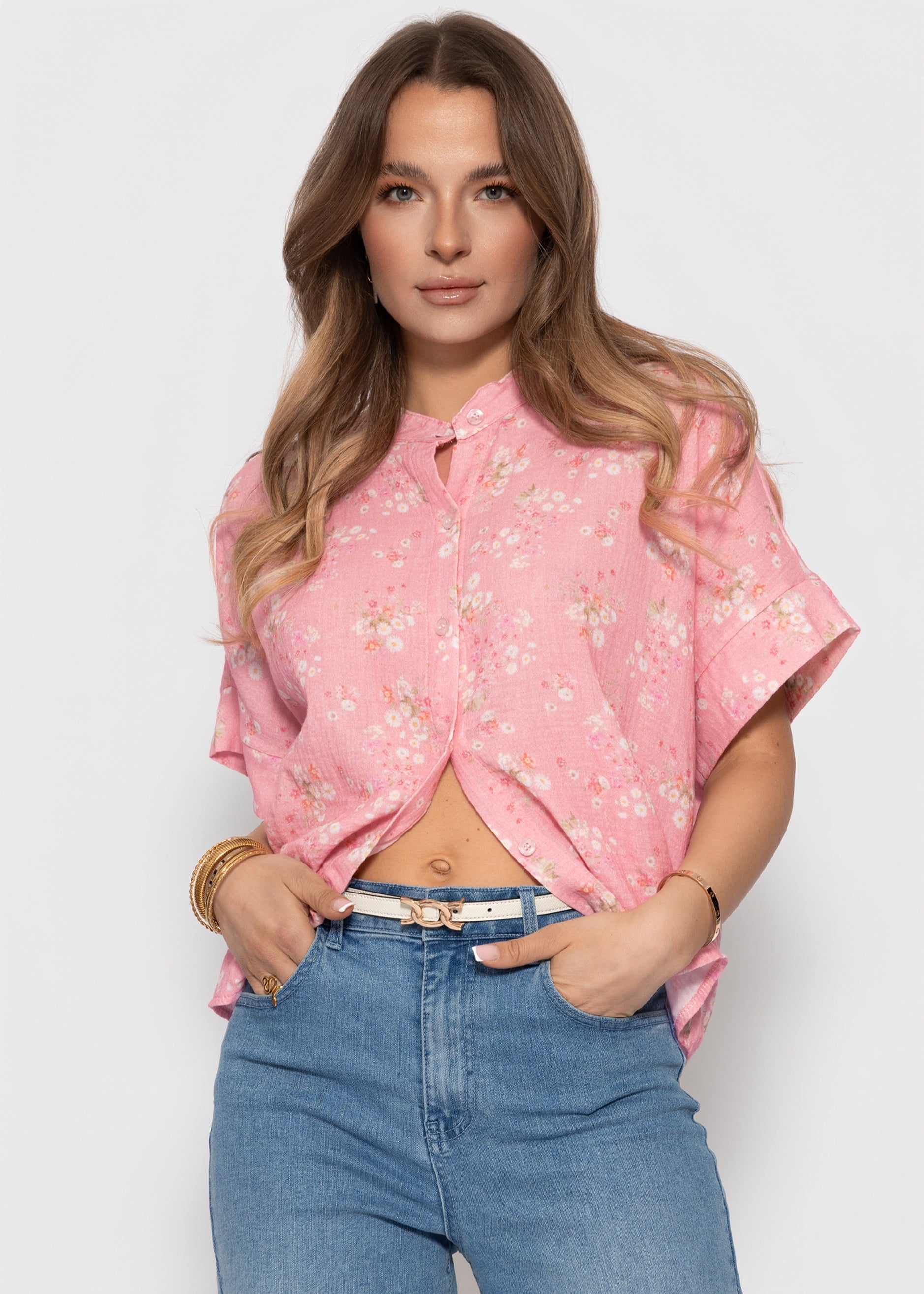 Cayetana | Blusa de muselina floral · Rosa