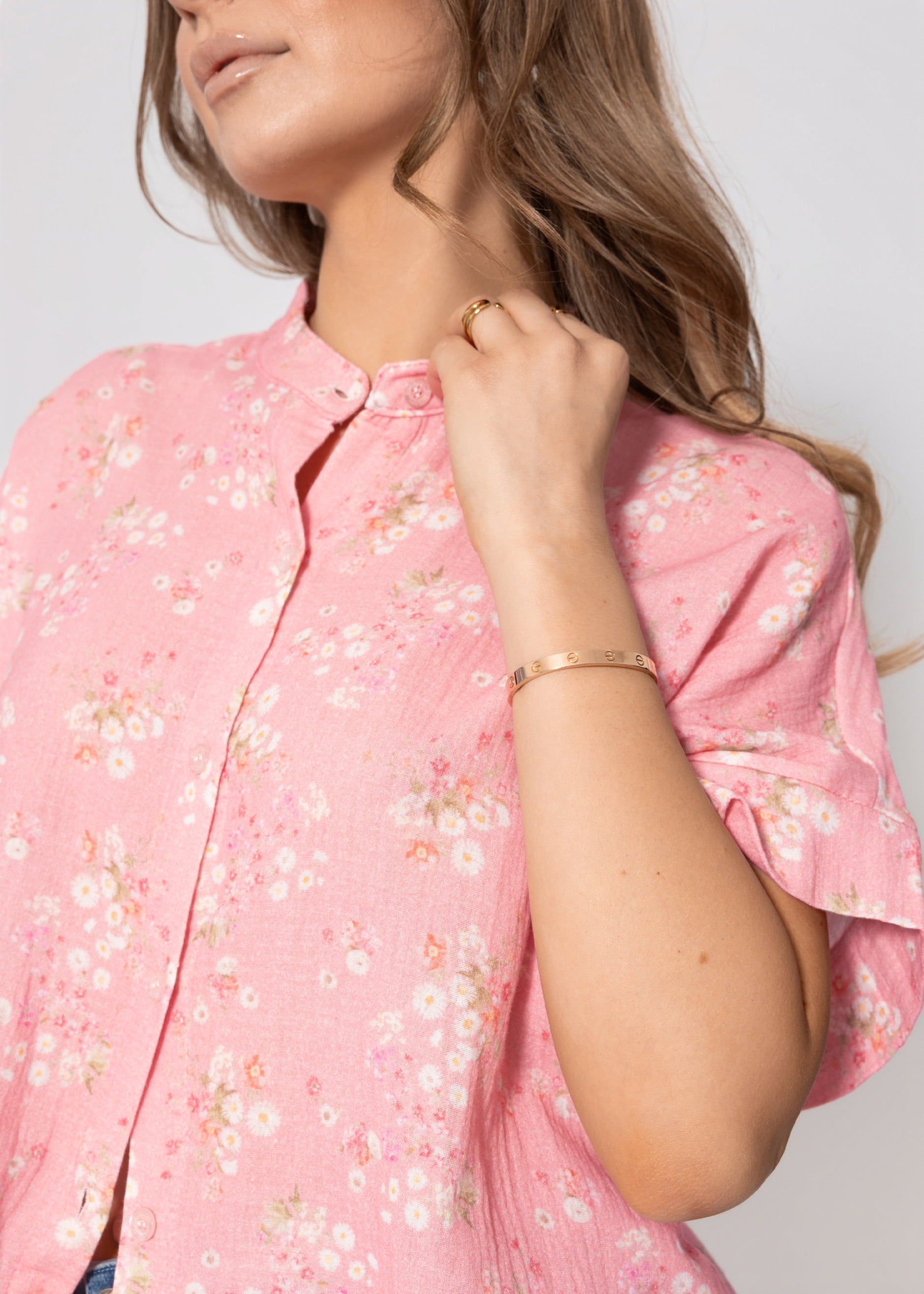 Cayetana | Blusa de muselina floral · Rosa